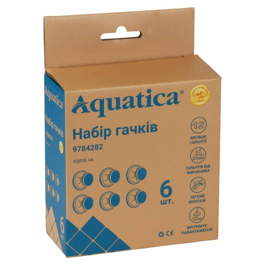 Гачки на вакуумних присосках s42 Ø40×40мм чорний/білий (КРАТНО 6ШТ) AQUATICA (9784282)-9784282