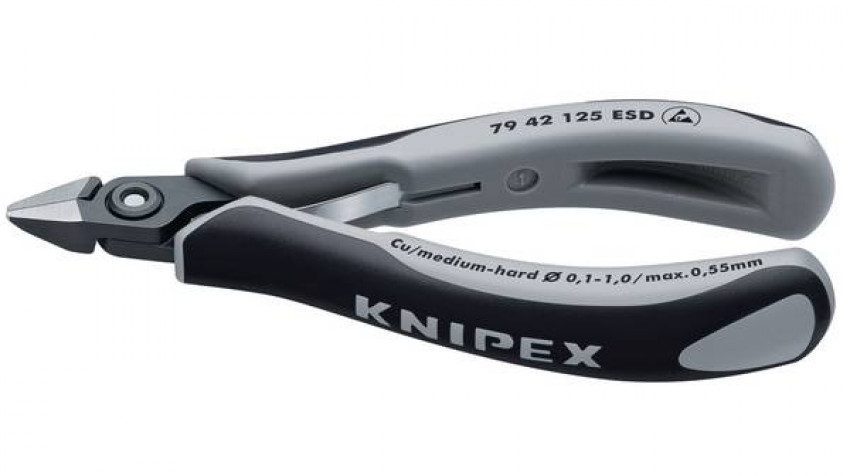 Прецизійні кусачки бокові для електроніки KNIPEX 79 42 125 ESD-79 42 125 ESD