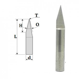 Фреза Гравірувальна z1, D3, H5.6, d3, L40, 0.1, 30° 03-630-314-[articul]