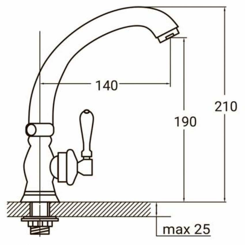 Змішувач PL 1/2" монокран на гайці AQUATICA (PL-1G156C)-PL-1G156C