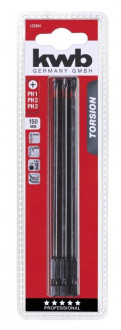 Набір торсіонних біт 150 мм, PH1/2/3, 3 шт, KWB (123041)-[articul]