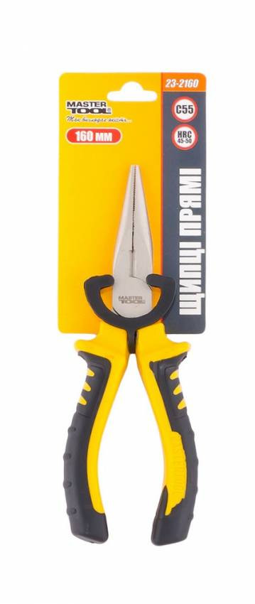 Щипці прямі MASTERTOOL 160 мм С55 HRC 45~50 23-2160-23-2160