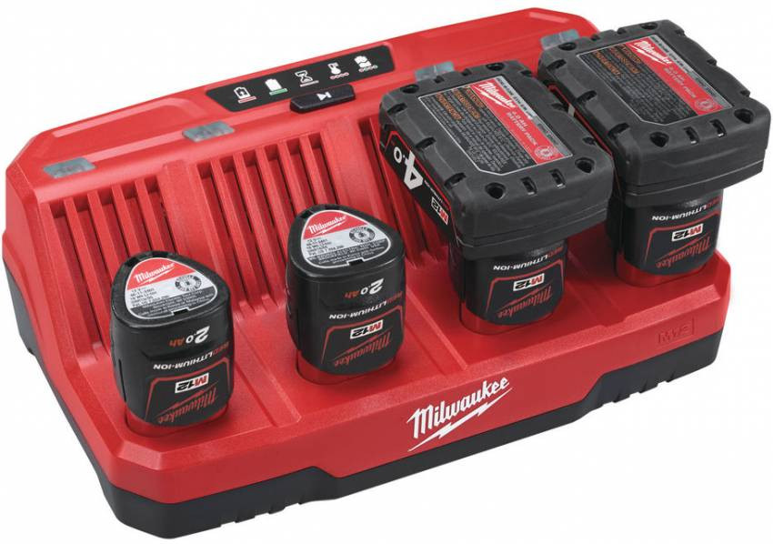 Зарядное устройство MILWAUKEE, M12 C4 (для 4х акум. М12)-4932430554