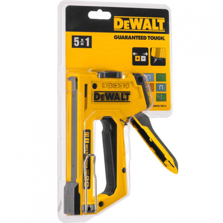 Степлер MULTI TACKER 5 в 1 скоби тип A, G, H 6-14мм, цвяхи J 12, 15 мм. DeWALT DWHT0-TR510-DWHT0-TR510