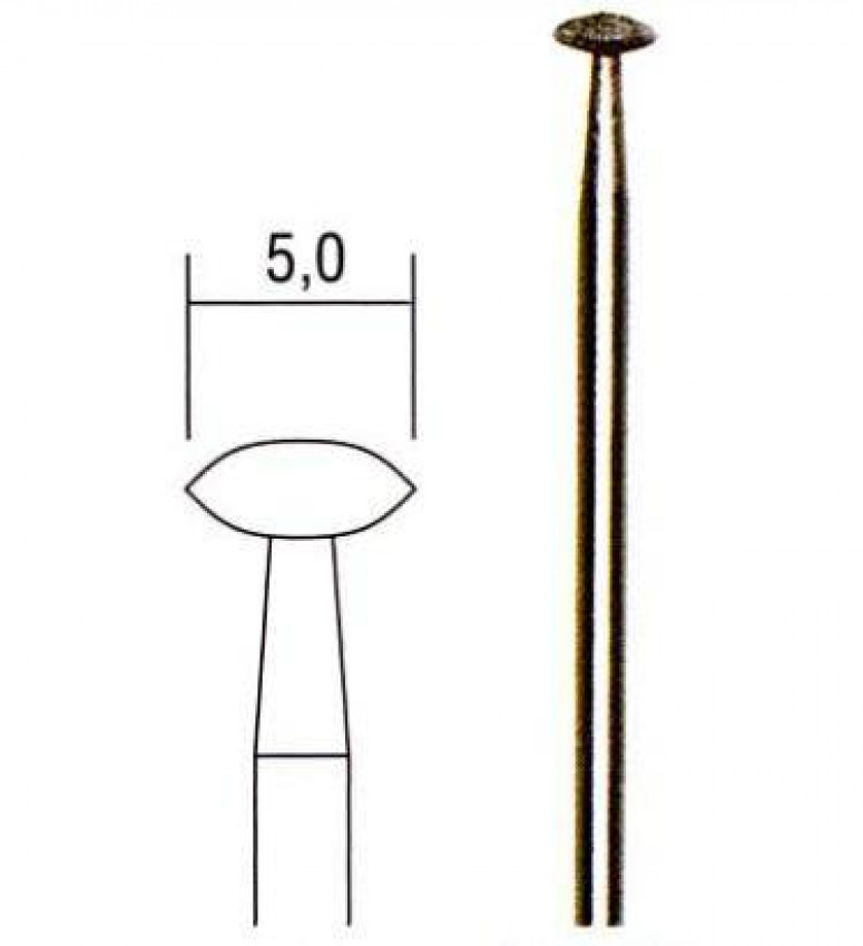 Алмазні бори, лінза, діам. 5,0 мм-PRO-28250