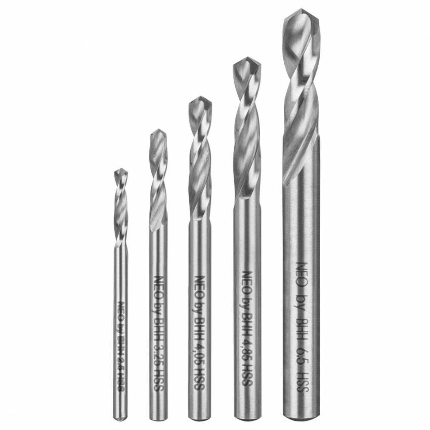 Свердла для заклепок, 2.5-6.5 мм, набір із 5 шт.-08-957