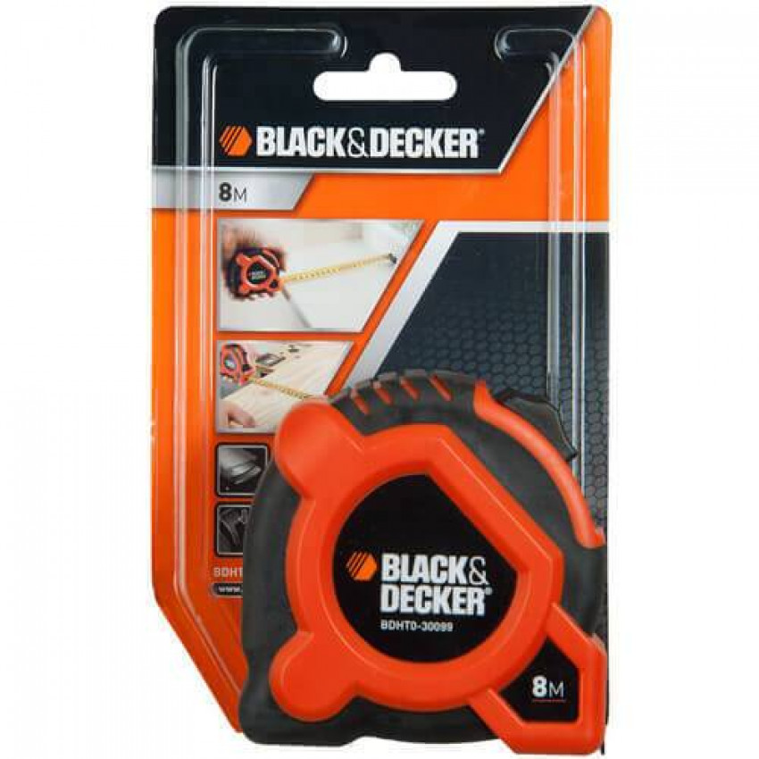 Рулетка вимірювальна GRIP TAPE 8 метрів BLACK DECKER BDHT0-30099-BDHT0-30099