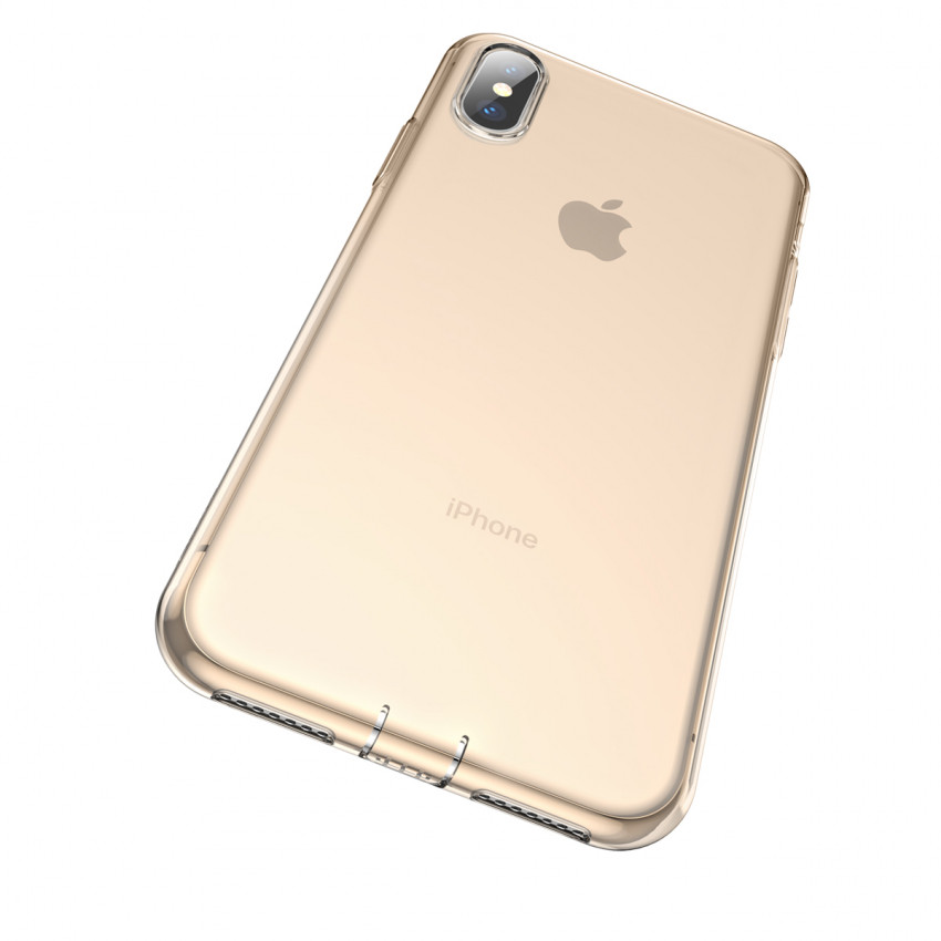 Чохол Baseus для iPhone Xs Max Simplicity Прозорий Золотий (ARAPIPH65-A0V)-