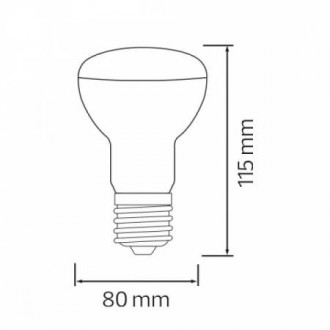 Світлодіодна лампа REFLED-12 12W E27 4200К R80