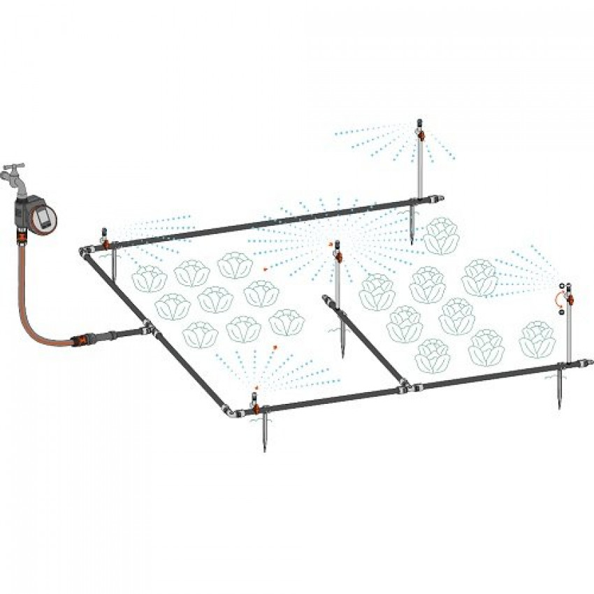 Комплект для поливу Gardena Micro-Drip-System клумб та грядок площею до 60 м2-13450-20.000.00