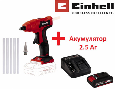 Пістолет клейовий акумуляторний Einhell TE-CG 18 Li Kit 2.0 Ah (4522200)-[articul]