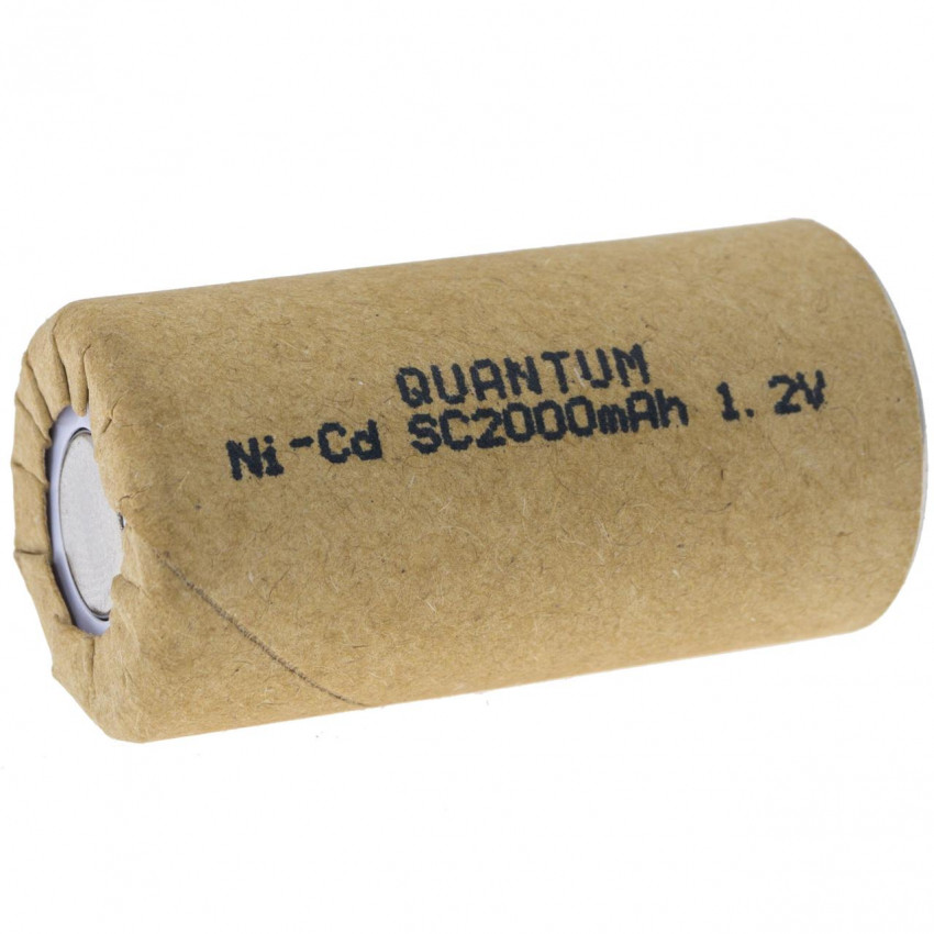 Акумулятор Ni-Cd технічний Quantum 2000mAh 1.2V SC Flat, 1шт/уп-NiCd-SC2000