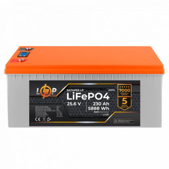 Акумулятор LP LiFePO4 LCD 24V (25,6V) - 230 Ah (5888Wh) (BMS 80A/40A) пластик-[articul]