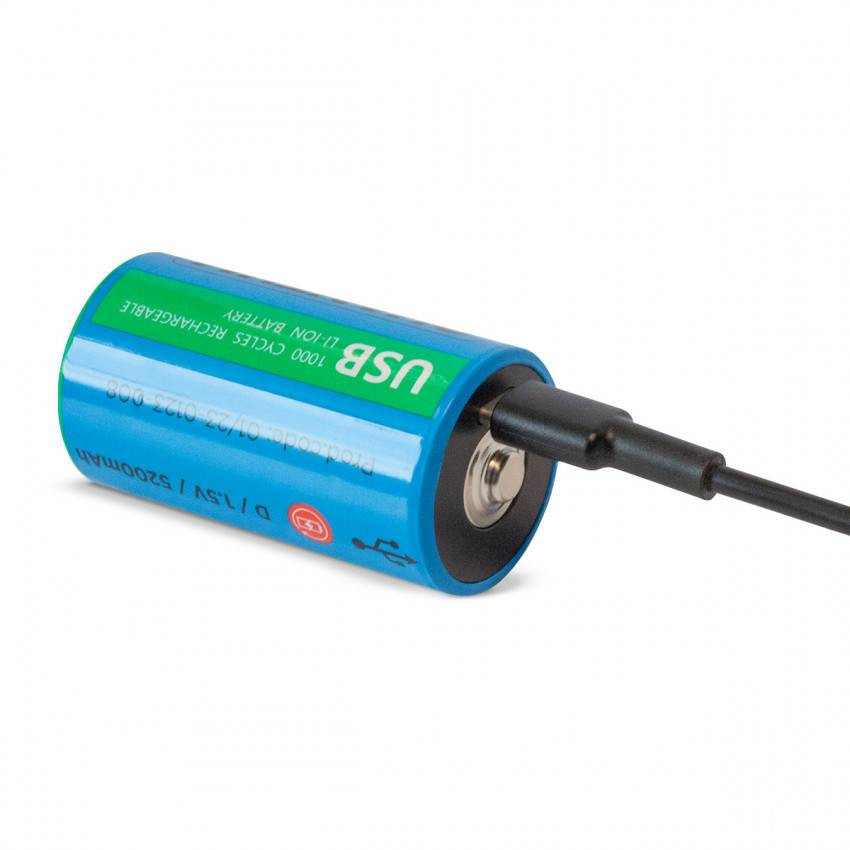 Акумулятор літій-іонний Quantum USB Li-ion D 1.5V, 5200mAh plastic case, 2шт/уп-WST-987657