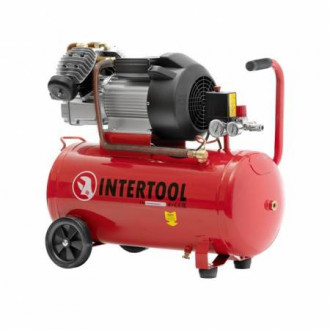 Компресор 100 л, 3 кВт, 220 В, 10 aтм, 420 л/хв., 2 циліндри INTERTOOL PT-0008