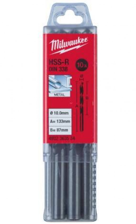 Свердло по металу HSS-R MILWAUKEE DIN338, Ø2,0мм, (10шт)-4932363454