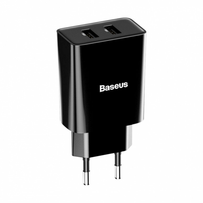 Зарядний пристрій Baseus Speed Mini Dual USB 10.5W Чорний (CCFS-R01)-