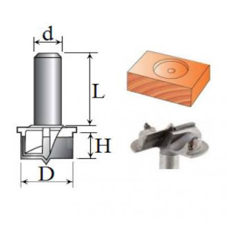 Фреза Для меблевої петлі (свердло Форстнера) №1011 stopper (D35, h12) (з обмеженням) 08-041-350-[articul]