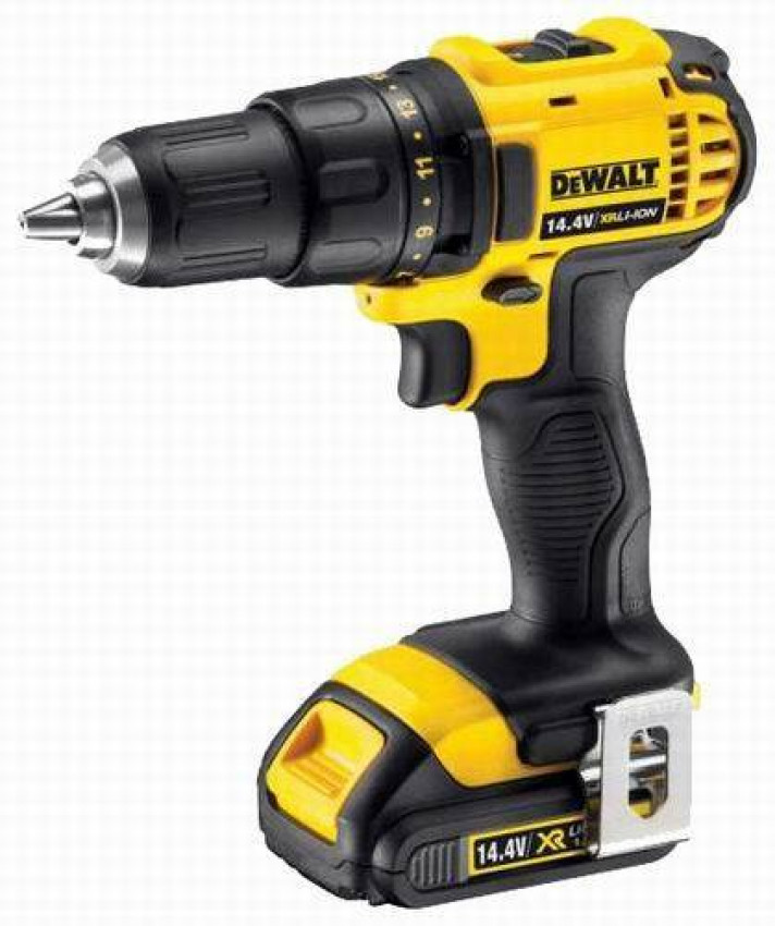 Дриль/шуруповерт DeWalt, XR Li-Ion, 14.4V, 2 акумулятори 1,5 А/год, 57 Нм, патрон 1.5-13 мм, вага 1,5-DCD730C2