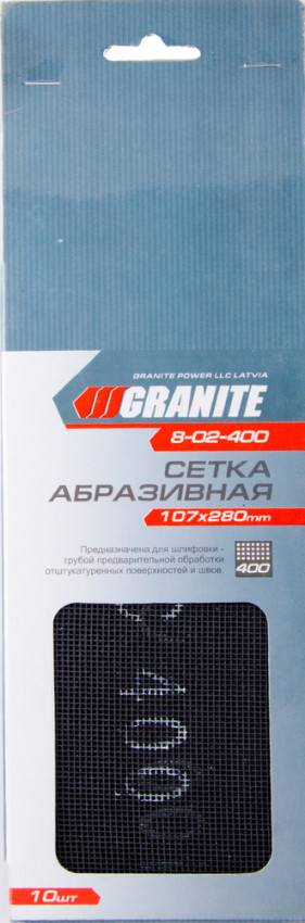 GRANITE Сітка абразивна зерно 400 107*280 мм, 10 шт GRANITE Арт.: 8-02-400-8-02-400