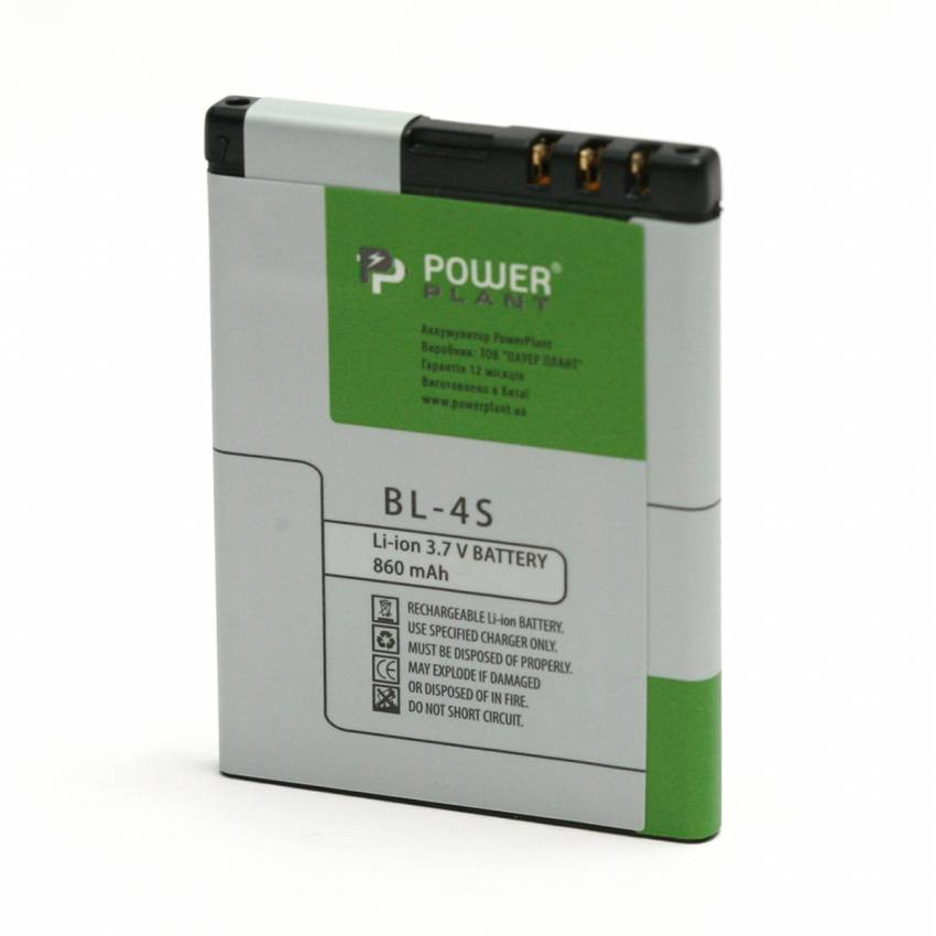 Акумулятор PowerPlant Nokia 2680, 3600 (BL-4S) 860mAh-DV00DV6041