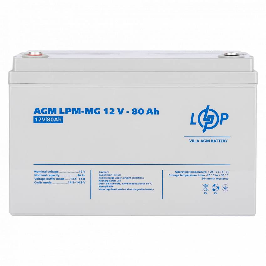 Акумулятор мультигелевий LPM-MG 12V - 80 Ah-