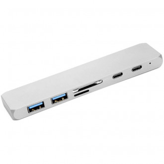 USB-хаб PowerPlant Type-C – HDMI 4K, USB 3.0, USB Type-C, SD, microSD-[articul]