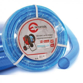 Шланг для води тришаровий, синій, 3/4&quot;, 20 м, армований, PVC INTERTOOL GE-4073-[articul]