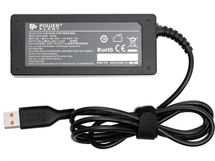 Блок живлення для ноутбуків PowerPlant IBM/LENOVO 220V, 20V 65W 3.25A (YOGA3)-IB65HYOGA