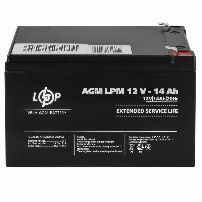 Акумулятор AGM LPM 12V - 14 Ah-