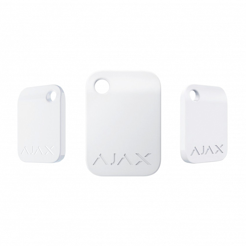 Захищений безконтактний брелок для клавіатури AJAX Tag - 100 шт. (white)-