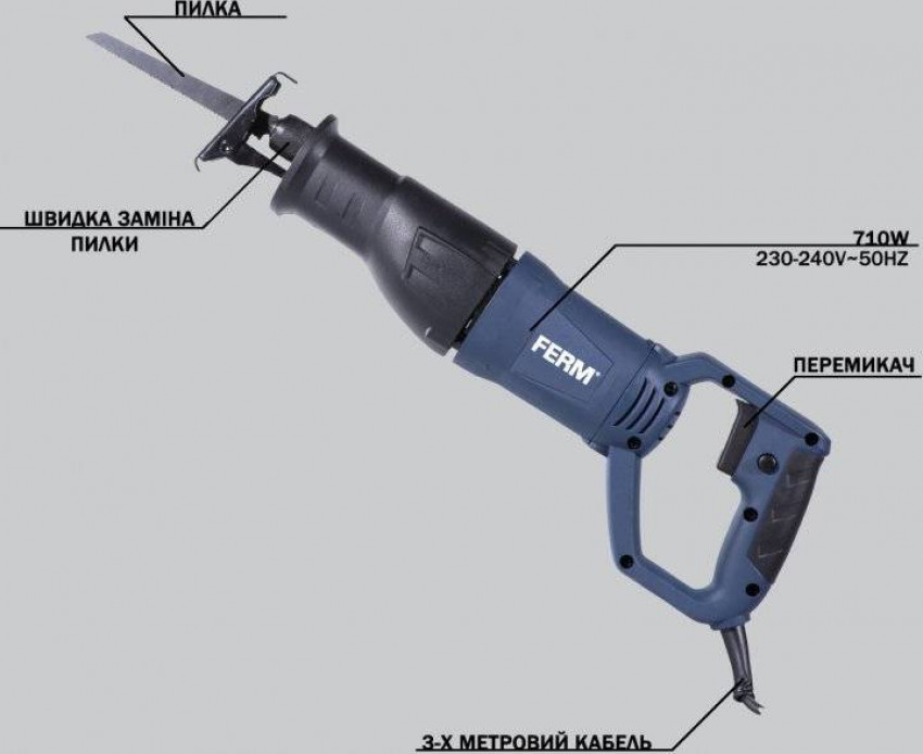 Шабельна пила Ferm 710Вт,  RSM1019-RSM1019