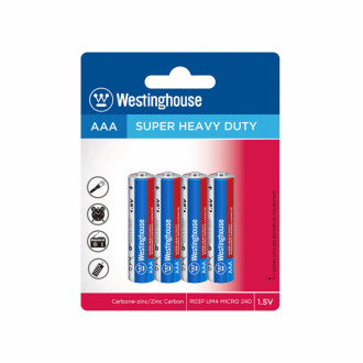 Сольова батарейка Westinghouse Super Heavy Duty AAA/R03 4шт/уп blister-[articul]