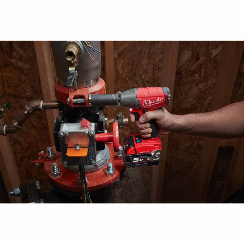 Гайкокрут акумуляторний 1/2" MILWAUKEE, M18 ONEIWF12-502X, 300Нм (зарядний пристрій, 2 акум.Х 5Ач, HDкейс)-4933451374