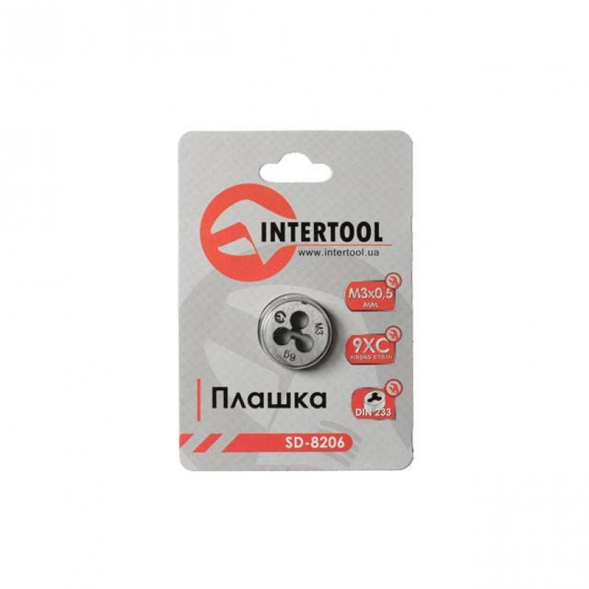 Плашка M3x0,5 мм INTERTOOL SD-8206-SD-8206