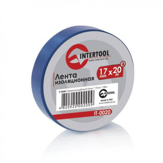 Стрічка ізоляційна 20 м, 17*0.15 мм, синя INTERTOOL IT-0020