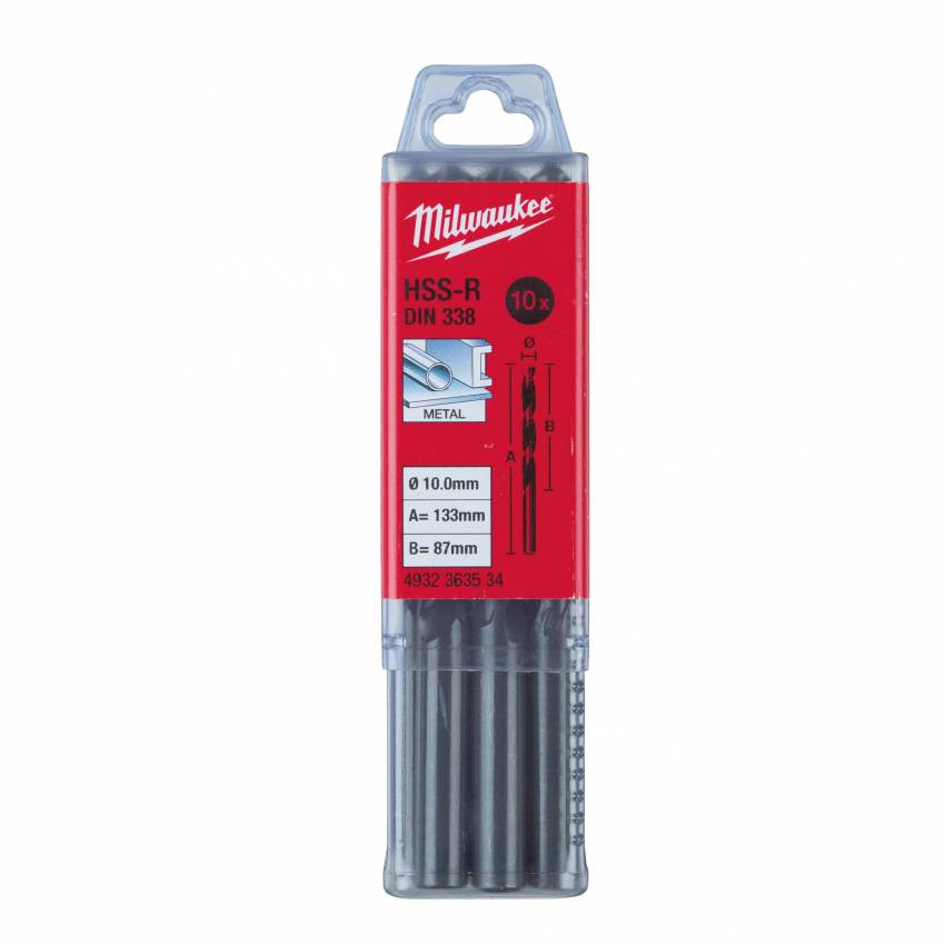 Свердло по металу HSS-R MILWAUKEE DIN338, Ø1,0мм, (10шт)-4932363444