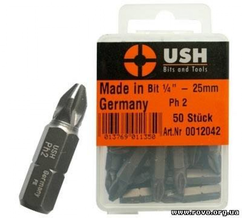 Біта USH Germany (Ph2, 25 мм, 50 шт)-USP0012342