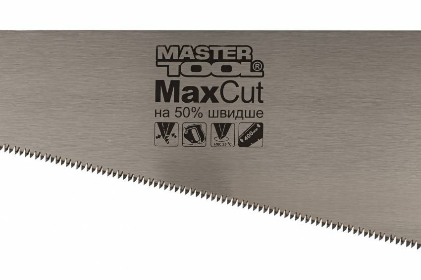 Ножівка столярна MASTERTOOL 400 мм 9TPI MAX CUT загартований зуб 3-D заточка полірована 14-2840-14-2840