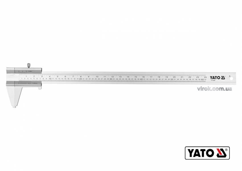 Штангенциркуль YATO : L= 600 мм, точність ± 0.05 мм, губки- 80 мм. AL-YT-70740