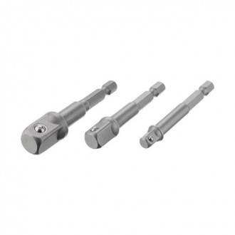 Набір перехідник з Hex 1/4 &quot;на квадрат 1/4&quot;, 3/8 &quot;, 1/2&quot; під шурупокрут, CR-V INTERTOOL VT-0235-[articul]