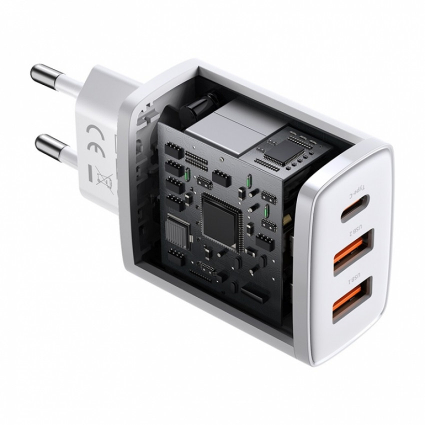 Зарядний пристрій Baseus Compact Quick Charger 2U+C 30W EU Білий (CCXJ-E02)-