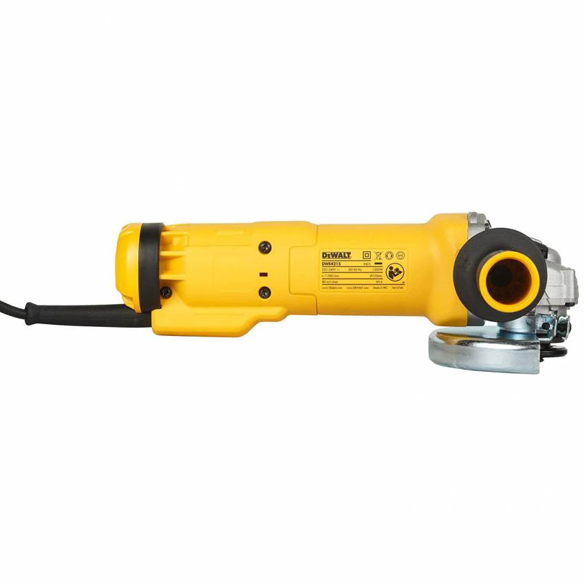 Кутова шліфувальна машина DeWALT, 1200 Вт, 11000 об/хв, d=125 мм, вага 2,2 кг.-DWE4215