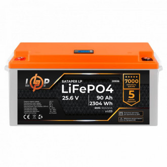 Акумулятор LP LiFePO4 для ДБЖ LCD 24V (25,6V) - 90 Ah (2304Wh) (BMS 80A/40A) пластик-[articul]