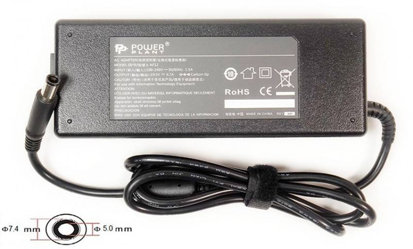 Адаптер для ноутбука PowerPlant DELL 220V, 19.5V 130W 6.7A (7.4*5.0)-DL130G7450