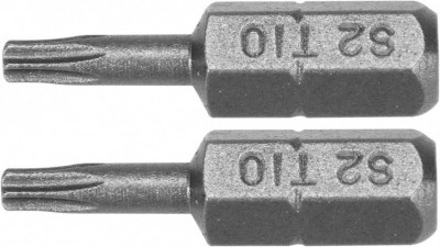 Насадка викрутка YATO: &quot;TORX&quot; T10 x 25 мм, HEX 1/4&quot;, AISI S2, 2 шт.-[articul]