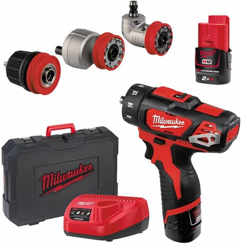 Дриль-шуруповерт акумуляторний MILWAUKEE, M12 BDDXKIT-202C ( заряд.пристрій, 2 акум.Х 2Ач, 3 насадки, кейс)-4933447836