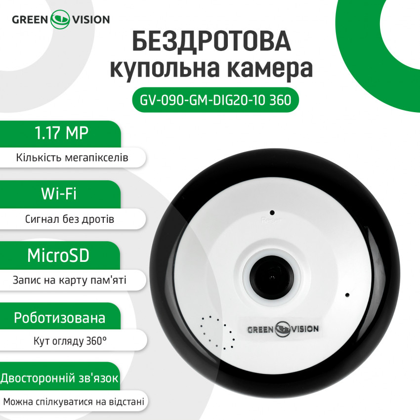 Бездротова купольна камера GV-090-GM-DIG20-10 360-