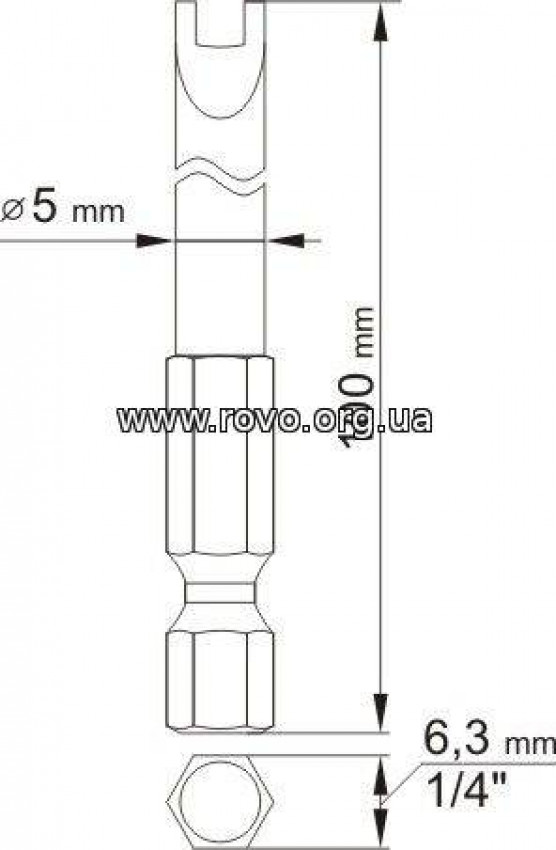 Насадка викрутка YATO "SPANNER" на 1/4", №4 та 8х100 мм, Набір 2шт. [25/100]-YT-0498