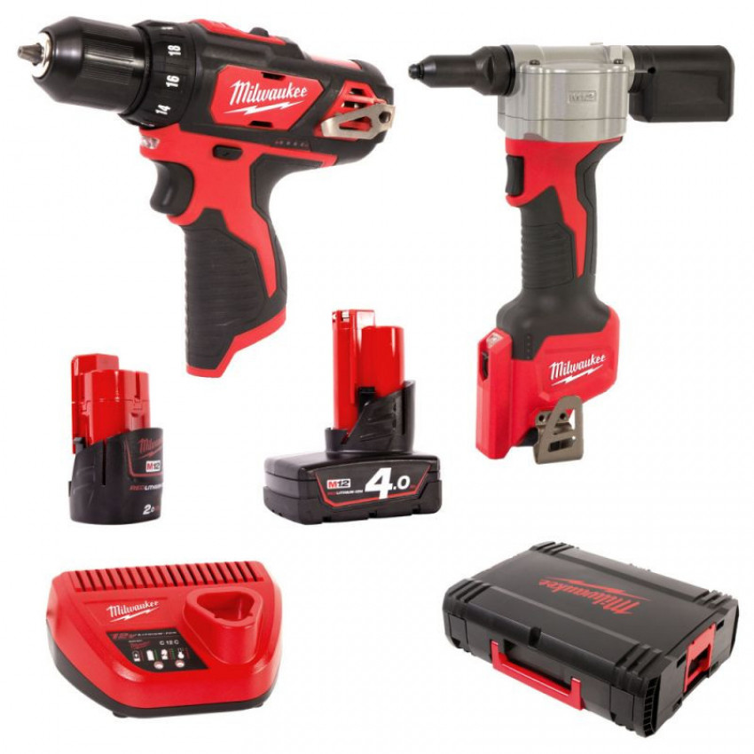 Набір аккумуляторних інструментів Milwaukee M12 M12 BPP2L-422X-4933481028